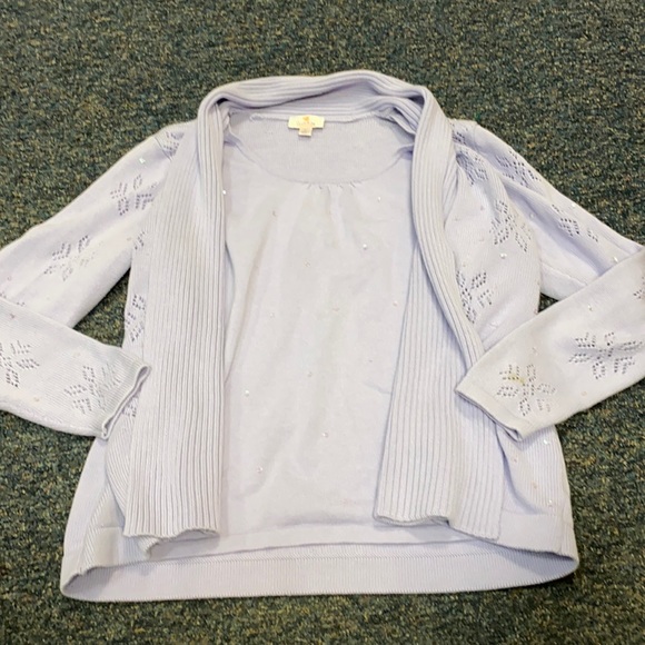 Quaker Factory Lavender Sequenced Cardigan sz. XL - Picture 1 of 5